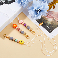 3шт силиконовая ромашка и шнурок из нейлоновой нити HJEW-FH00108