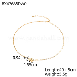 Collane da donna con catena a satellite e catena a maglia fine in acciaio inossidabile 304&nbsp;STAS-OY018-25