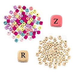 420шт 2 стиля бусины из натурального дерева с набивным рисунком WOOD-LS0001-31