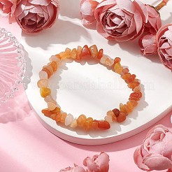 Braccialetti elasticizzati da donna con perline di avventurina rossa naturale&nbsp;BJEW-JB10688-04