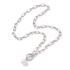 Ожерелья с подвесками из искусственного жемчуга&nbsp;NJEW-JN04732-02