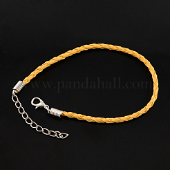 Модный имитация плетеный кожаный браслет материалы&nbsp;BJEW-S076-009
