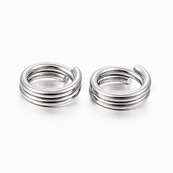 変色しにくい304ステンレススチール製スプリットリング  ダブルループ丸カン  ステンレス鋼色  5x1.5mm  内径約3.5mm  単線：0.75mm&nbsp;STAS-H413-05P-A