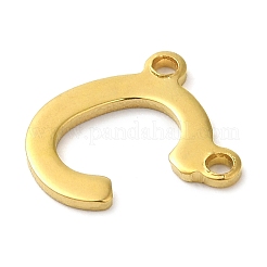 304ステンレススチールチャーム  18KGP本金メッキ  レターチャーム  文字C  10x9.5x1mm  穴：1mm&nbsp;STAS-Z074-04G-C