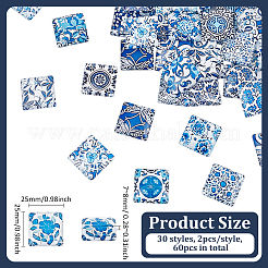 1 набор стеклянных кабошонов&nbsp;GGLA-PH0001-65C