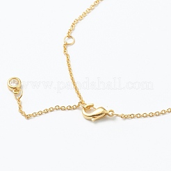 Ожерелья с подвесками из латуни с прозрачным кубическим цирконием NJEW-J059-01S