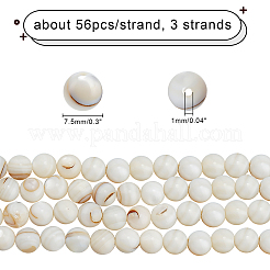 3 нить бусин из натуральных пресноводных ракушек&nbsp;SHEL-CA0001-007