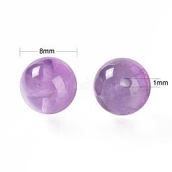 100шт 8мм натуральный аметист круглые бусины DIY-LS0002-13