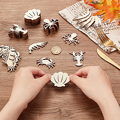 100 шт. 5 стиля необработанных деревянных вырезов WOOD-OC0002-87