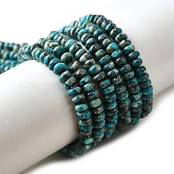 Синтетические серебряные нити бирюзовых бусин G-L617-E03-2x4mm