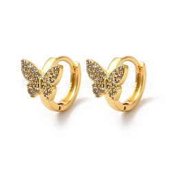 Серьги-кольца из латуни в форме бабочки&nbsp;EJEW-S256-04A-G