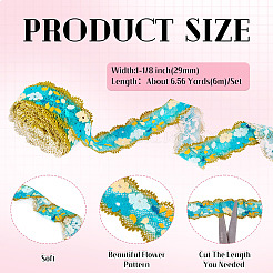 6 м полиэстеровая кружевная лента с цветочной вышивкой OCOR-TAC0015-14