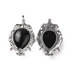 Природные обсидиана большие кулоны&nbsp;G-P496-01P-17