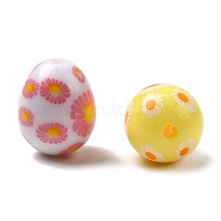 Печатные непрозрачные акриловые бусины OACR-H054-07