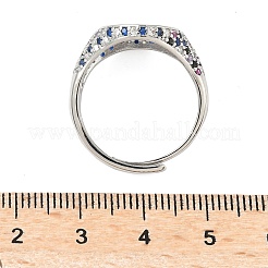 Bagues de manchette en laiton micro pavé de zircone cubique pour femmes&nbsp;RJEW-A069-13P-01