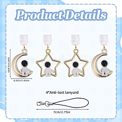 6 Stück Legierungs-Email-Handygurte&nbsp;HJEW-SW00132-11