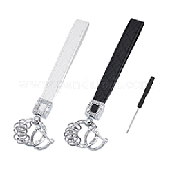 2 комплект 2-х цветных брелоков из сплава с искусственной кожей&nbsp;KEYC-PH0002-14A