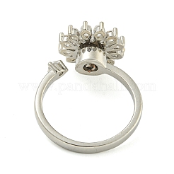 Эмалевые вращающиеся манжеты-кольца с изображением подсолнуха и улыбающегося лица для женщин&nbsp;RJEW-M016-07P