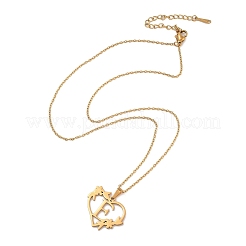 Ожерелья из нержавеющей стали с вакуумным покрытием pvd 201 NJEW-R267-02E-G