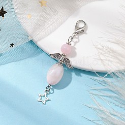 アクリルペンダントの装飾  合金パーツ  天使  ラベンダー  72.5mm&nbsp;HJEW-JM01862-01