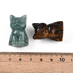 Резные статуи кошек из натуральных драгоценных камней G-P525-11