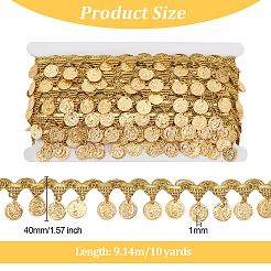 Металлизированная кружевная отделка из полиэстера&nbsp;AJEW-WH0479-36G-1