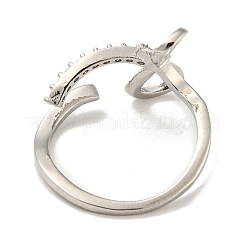 Открытые манжеты из латуни с фианитами&nbsp;RJEW-B052-02P