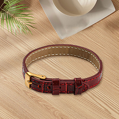 1 Stück strukturierte Lederarmbandriemen&nbsp;AJEW-CL0003-11B