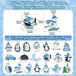 40 stücke 20 stile winter thema zink-legierung emaille anhänger&nbsp;ENAM-CJ0006-43