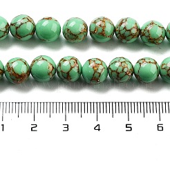 Fili di perle turchesi linea oro sintetico&nbsp;G-H026-01A-03