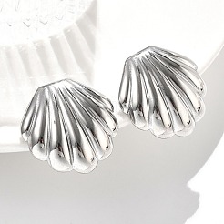 Серьги-гвоздики в форме ракушки из нержавеющей стали 304 для женщин&nbsp;LS-EJEW-K306-23P