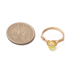 7 шт. 7-х цветные стеклянные кольца на палец RJEW-JR00926-01