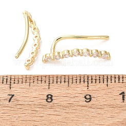 Boucles d'oreilles à clous en laiton pavé de zirconiums cubiques&nbsp;KK-CBAA351-15G-02