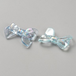 Perline acriliche placcate color ab trasparenti iridescenti con placcatura UV&nbsp;LS-TACR-WH0029-01D