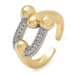 Кольца-манжеты для пальцев с микропаве из прозрачных кубических цирконий из латуни для женщин RJEW-B112-10GP