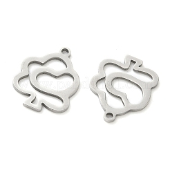 Pendentifs creux en acier inoxydable 201&nbsp;STAS-F337-10E-P