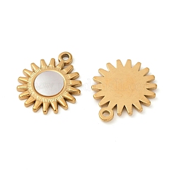 Подвески из натуральной белой ракушки из нержавеющей стали 304 STAS-L288-16G-02