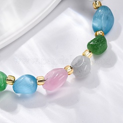 Braccialetti con perline a forma di occhio di gatto per le donne&nbsp;G-P563-07P-21