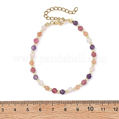 Facettierte runde Perlenarmbänder aus natürlichem Turmalin&nbsp;BJEW-JB14144