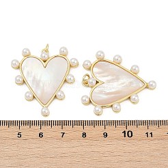 Подвески из натуральной пресноводной ракушки в латуни&nbsp;LS-KK-U058-25G-02