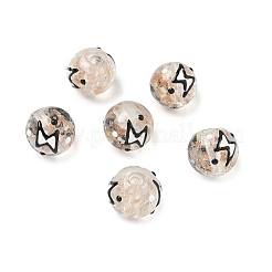 Светящиеся стеклянные бусины ручной работы с эмалью золотого песка LAMP-U004-08H