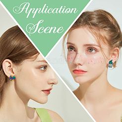 60 шт. 6 стиля деревянные серьги-гвоздики ко дню Святого Патрика&nbsp;EJEW-SC0001-42