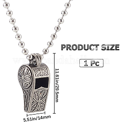 1 шт. ожерелье из сплава со свистком&nbsp;NJEW-CN0001-07