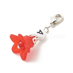 Décoration de pendentif en acrylique transparent fleur givrée&nbsp;HJEW-JM00628-04
