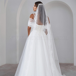Свадебная фата из полиэфирной сетки&nbsp;AJEW-WH0696-304