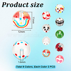 18шт 9 цвета бусины лэмпворк ручной работы LAMP-GA0001-13