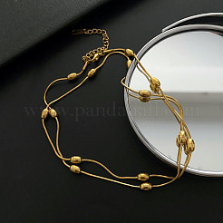 Браслет-спутник из нержавеющей стали 304 с двухслойной цепочкой&nbsp;LS-BJEW-K235-02G