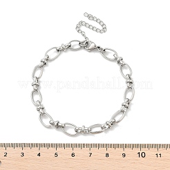 Браслеты из овальных звеньев из нержавеющей стали 304 для мужчин и женщин BJEW-D042-45P