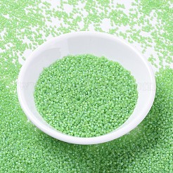 MIYUKIデリカビーズ  シリンダー  日本製シードビーズ  11/0  （db1281)マット透明ライムab  1.3x1.6mm  穴：0.8mm  約2000PCS /ボトル  10 G /ボトル&nbsp;SEED-JP0008-DB1281