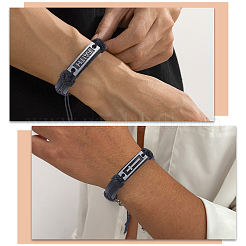 2шт 2 стиля сплав прямоугольник с крестом и словом веры браслет&nbsp;BJEW-CL0001-23